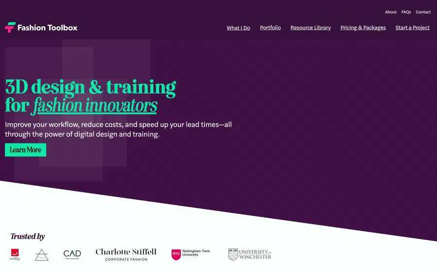 Fashion Toolbox website after the rebuild