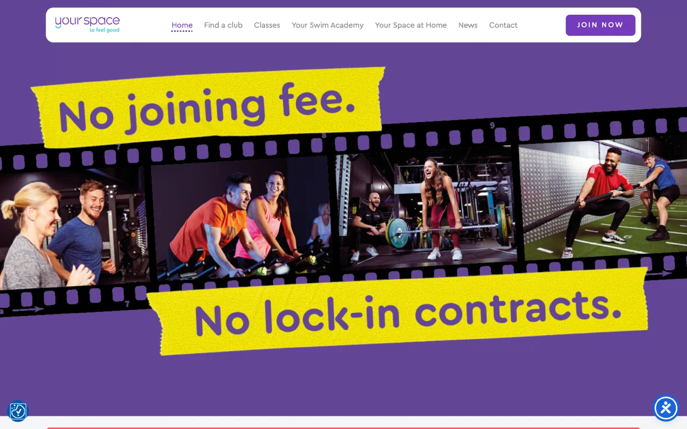 Your Space — the hub, with all ten clubs behind one club finder