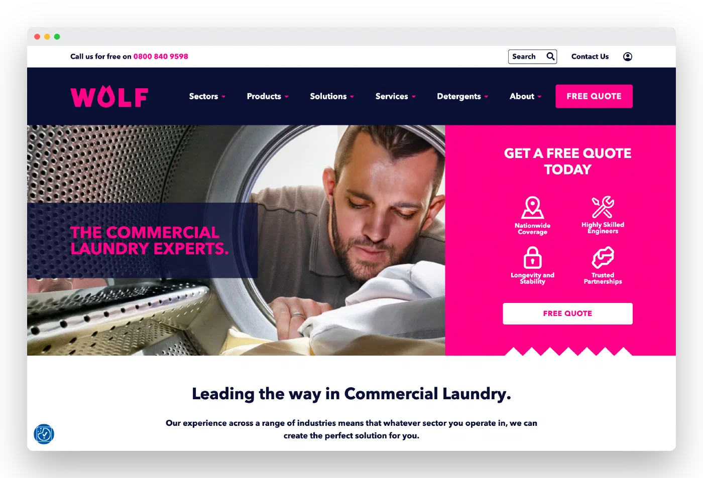 After: the rebuilt site, fast and structured to convert